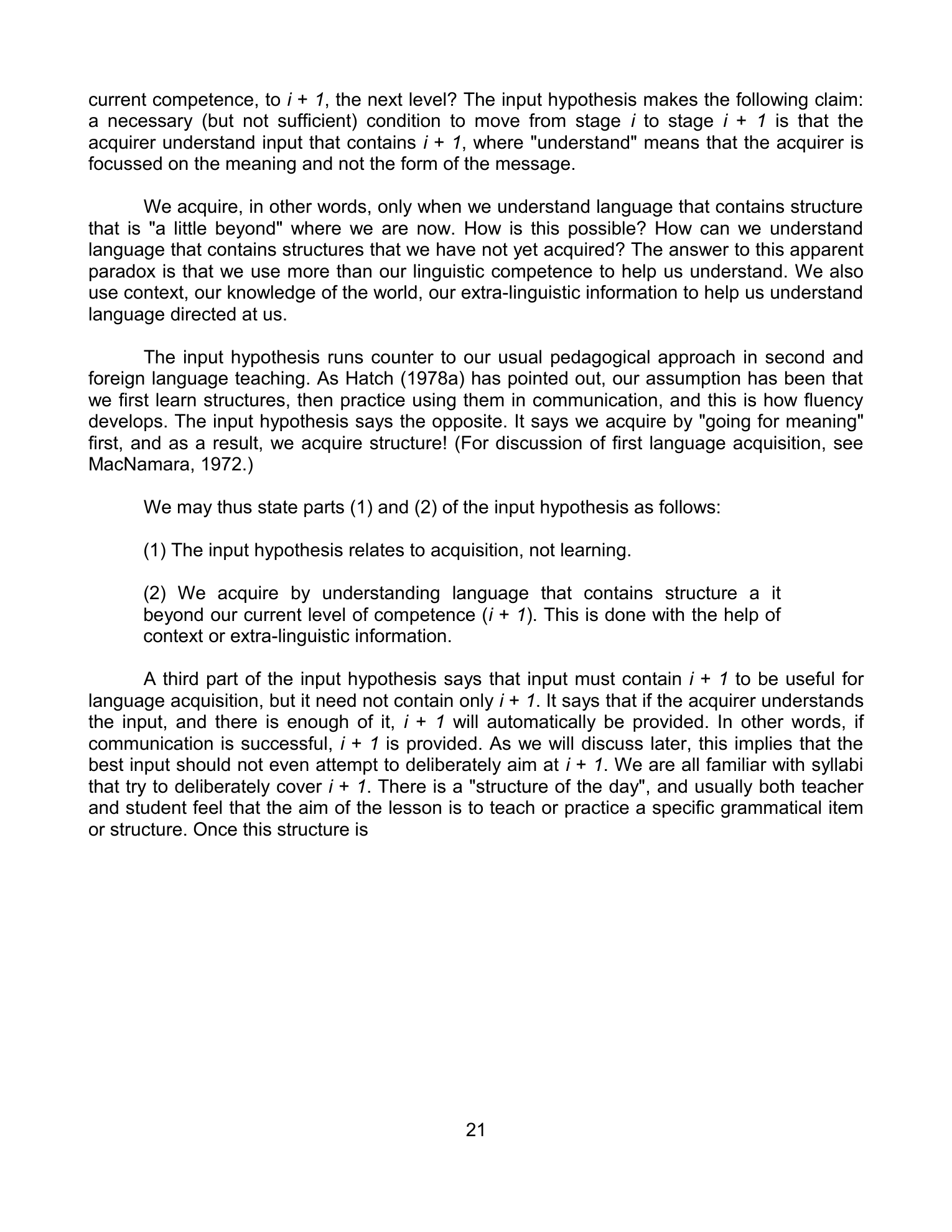 Krashen 1982 page 21